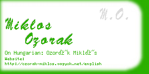 miklos ozorak business card